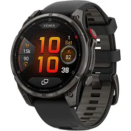 Смарт-годинник Garmin Fenix 8 Pro AMOLED Sapphire 47mm Carbon Gray DLC Titanium with Black/Pebble Gray Silicone Band (010-03198-01) [145042] - мініатюра 1