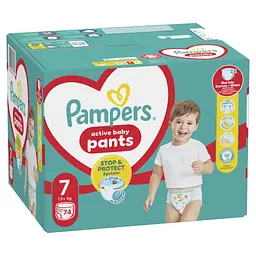 Підгузки Pampers трусики Pants Giant розмір 7 (15+ кг) 74 шт. (8006540069622) - мініатюра 2