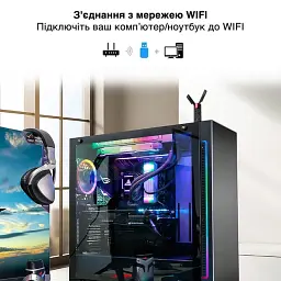 Тридіапазонний адаптер WiFi AXE5400M перехідник передавач 5400 Мбіт/с USB 3.0 2.4G / 5G / 6GHz для Windows, чорний - мініатюра 4