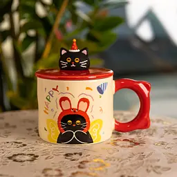 Чашка порцелянова Kitten's Birthday 400 мл червоний FM-24D - мініатюра 2