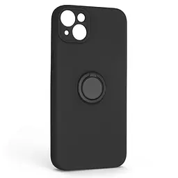 Силиконовый чехол для Apple iPhone 14 Plus, Icon Ring, черный, панель-накладка, с кольцом-подставкой на 360°, противоударный, возможность использования магнитных держателей, ArmorStandart (ARM68696)