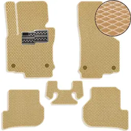 Килимки в салон EVA для Volkswagen Golf VI 2008-2012 з підп'ятником Бежево-Бежовий кант 5 шт