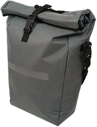 Велосумка вертикальна на багажник Bikemate 22 л, сіра, з дощовиком, вологозахищена - мініатюра 4