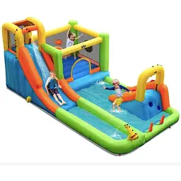 Надувний водний дитячий центр Costway Park Bounce House з гіркою (без вентилятора) - мініатюра 3