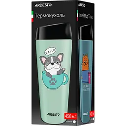 Термокухоль Ardesto Coffee time Frenchie, нержавіюча сталь, зелений, 450 мл (AR2645DG) - мініатюра 4