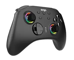 Геймпад Ergo GG04BT бездротовий Bluetooth 5.0/Type-C для ПК/Nintendo Switch/Android TV вібрація 8 кнопок/2 стіка/D-Pad RGB підсвічування Black - мініатюра 3