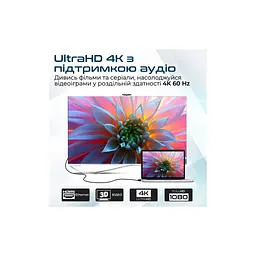Кабель мультимедійний HDMI M to HDMI M 3.0m V2.0 90° corner Promate (prolink4k1-300.black) - мініатюра 4