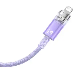 Кабель Baseus Explorer Series Fast Charging Cable with Smart Temperature Control Cable USB to Lightning 2.4A 1m CATS010005 Purple - мініатюра 2