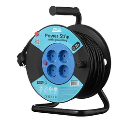 Мережевий подовжувач на котушці 2E CR4315-IP20 REEL 20 м, 4xТип F, 16 А - мініатюра 1