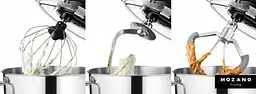 Кухонний комбайн Mozano професійний тістоміс Kitchen Machine 2300 Вт чаша 6,2л Silver - мініатюра 7