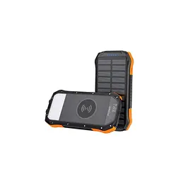 Батарея універсальна Choetech 10000mAh, 5V/2.1A, solar panel, Qi-5W, Black-Orange (B659-OR) - мініатюра 3