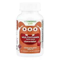 Мультивітаміни з залізом, VitaWorks Kids Multivitamin with Iron - 120 chewables