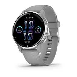 Смарт-годинник Garmin Venu 2 Silver S. Steel Bezel w. Powder G. Case and S. Band (010-02496-00/10)