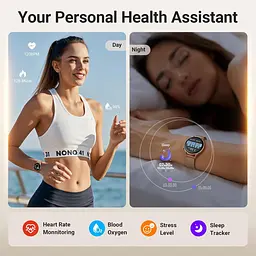 Смарт-годинник Fitpolo DR03 з AMOLED 1.27" дисплеєм Bluetooth дзвінками водонепроникний IP68 з підтримкою Android IOS круглий бронзове золото (SKU-141) - мініатюра 6