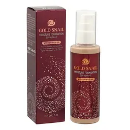 Омолоджуючий тональний крем для обличчя Муцин равлика Gold Snail Moisture Foundation SPF30 PA++ (21) Enough 100 мл - мініатюра 2