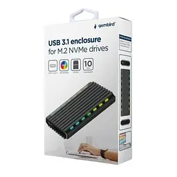 Зовнішня кишеня Gemird EE2280-U3C-03 M.2 (NVMe&NGFF), USB 3.1, чорна - мініатюра 4
