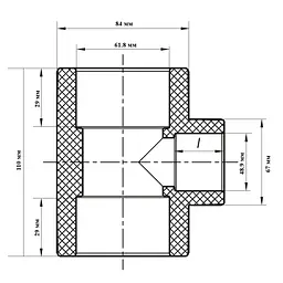 Трійник редукційний Koer 63x50x63 PPR K0055.Pro KP0064 - мініатюра 2