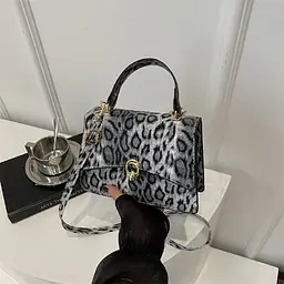 Жіноча сумка через плече крос-боді з екошкіри Lilly P1-369-9075LG Сіро-Леопардовий - мініатюра 4