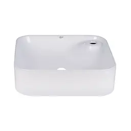 Умивальник Qtap Stork накладний квадратний 430x430x120 мм White + донний клапан PU02, Білий - мініатюра 3