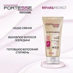 Відновлююча бальзам-маска Fortesse Professional Repair & Protect для сухого пошкодженого волосся що потребує живлення 200 мл - мініатюра 4