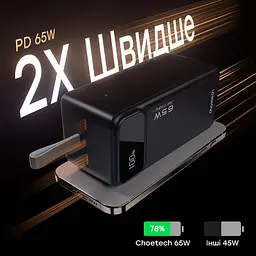 Повербанк 50000 mAh Choetech B733 Black 65W QC3.0 PD3.0 (43-00142) - мініатюра 4