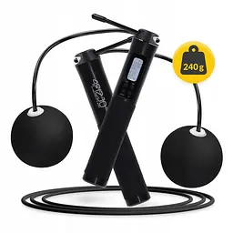 Скакалка з лічильником 4FIZJO 2 в 1 провідна/бездротова Black (P-5905973402200) - мініатюра 3