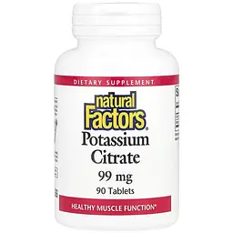 Дієтична добавка Natural Factors Potassium Citrate 99 мг 90 таблеток