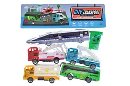 Набір іграшкових машинок Міський транспорт інерційні City Transport YM-C27 у пакеті р.26х4х24см