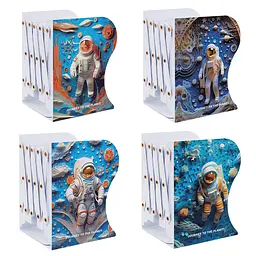 Полиця-тримач для книг розсувна металева Космонавт-3D, 15x10x19 см (В асортименті) - мініатюра 2