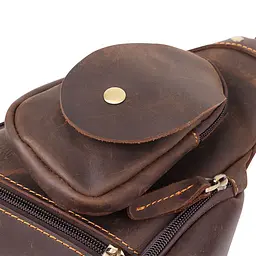 Шкіряна чоловіча vintage сумка через плече 20373 Vintage коричневий - мініатюра 4