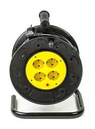 Подовжувач мережевий на котушці PowerPlant, 4 розетки, 40 м, Black, 8A, до 2.5 кВт, 2x1 мм² (PPRA08M400S4) - мініатюра 3