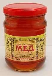 Мед бджолиний натуральний Високогірний збір 350 грам Мед Карпат