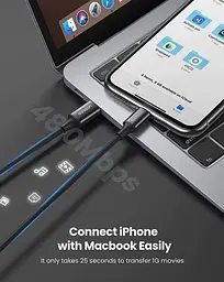Кабель USB 2.0 Type-C M-Lightning M, 2 м, 3A, Nickel Plating ABS Shell Чорний, US171 UGREEN - мініатюра 2