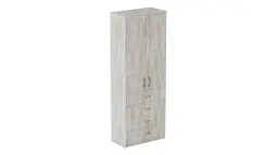 Шафа Анжело Ferrum-decor на 3 полиць з 2 дверима та 4 ящики 1900x700x380 ДСП Бетон 16 мм (FRD-105030) - мініатюра 3