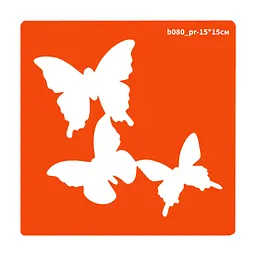 Трафарет для біо-тату Метелики b080_pr-15x15см, розмір 15х15см