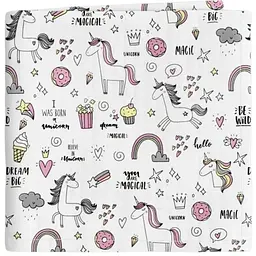 Муслінова пелюшка Cosas Unicorn Sweet 110х150 см біло-рожева (MuslinDiapers_UnicornSweet_110x150)