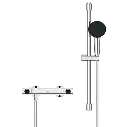 Набір змішувачів Grohe Quickfix термостат для душу з душовим гарнітуром Precision Flow THM та змішувач для раковини StartEdge S-Size UA202503TE, Хром - мініатюра 4