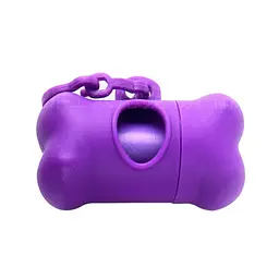 Диспенсер для пакетів Bone Shape Dog Poop Bag Dispenser фіолетовий 8 х 4.5 х 4 см