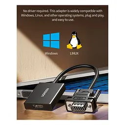 Перехідник VGA M to HDMI F CM513 black Ugreen (50945) - мініатюра 6
