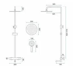 Душова система Rea Lungo з термостатом та виливом rose gold REA-P6606, Теплий захід сонця - мініатюра 3