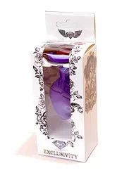 Силіконова анальна пробка з кристалом Boss Jewellery Purple Medium Red Diamond 8 см (червоний) - мініатюра 10