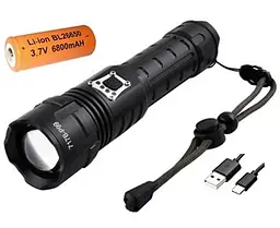 Ручний ліхтар BL-717B-P99 zoom + Type-C + Power bank + 26650 (3хААА) 5 режимів - мініатюра 2