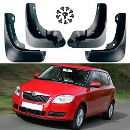 Бризковики для Skoda Fabia 2007-2014 Модельні Комплект 4 шт OEM: 5J0075111 5J6075101 (BSKFB0921)