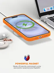 Силиконовый чехол с MagSafe для Apple iPhone 16 Pro Max, ICON2 MagCase, оранжевый, противоударный, панель с мягкой подкладкой, защита всего корпуса, поддержка беспроводной зарядки, совместим с защитными стеклами и пленками, ArmorStandart (ARM89280) - мініатюра 9