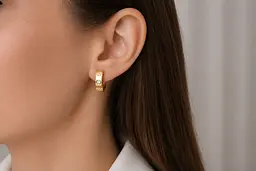 Сережки із жовтого золота з діамантами S-0407 - мініатюра 5