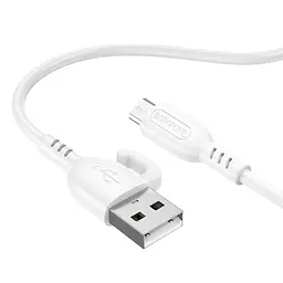 Кабель для заряджання з гачком USB Borofone BX91 USB-MicroUSB 2.4A 1 м White