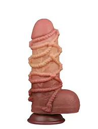 Фалоімітатор LoveToy Dual-Layered Silicone Cock With Rope 9.5, 24.5 см
