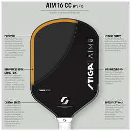 Ракетка для піклболу Stiga AIM CS 16 Hybrid (3203-0116-02) (932364) - мініатюра 7