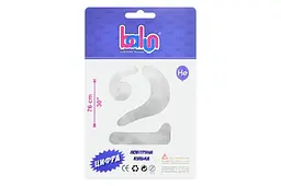 Фольгована куля цифра два 2378 "2" срібна 30" (висота 76 см) Balun