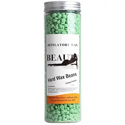 Плівковий віск для депіляції Hard Wax Beans BEAUTE Green 400 г — професійний гарячий віск у гранулах без смужок